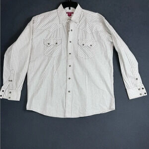 Red Ranch Pearl Snap Cotton Long Sleeve Western Shirt Mens Sz Xtra Large (XL)